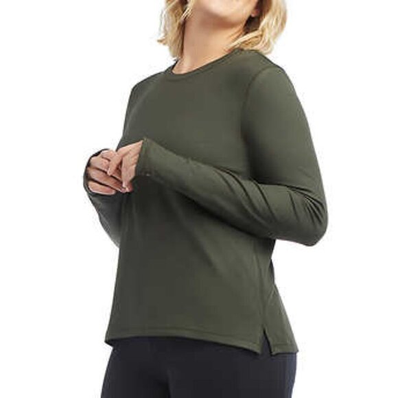 NEW Danskin Ribbed Long Sleeve Top | Grey - Picture 3 of 8